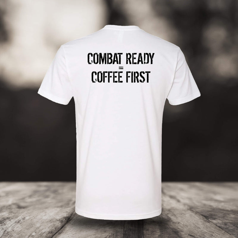 T-SHIRT STEEL POT – Combat Ready = Coffee First