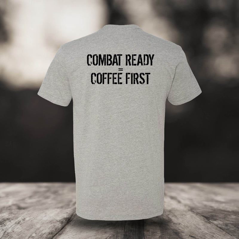 T-SHIRT STEEL POT – Combat Ready = Coffee First