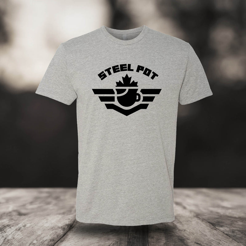 T-SHIRT STEEL POT – Combat Ready = Coffee First