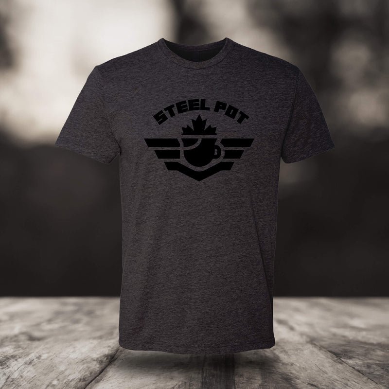 T-SHIRT STEEL POT – Combat Ready = Coffee First