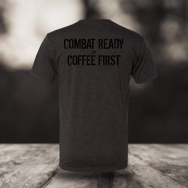 T-SHIRT STEEL POT – Combat Ready = Coffee First