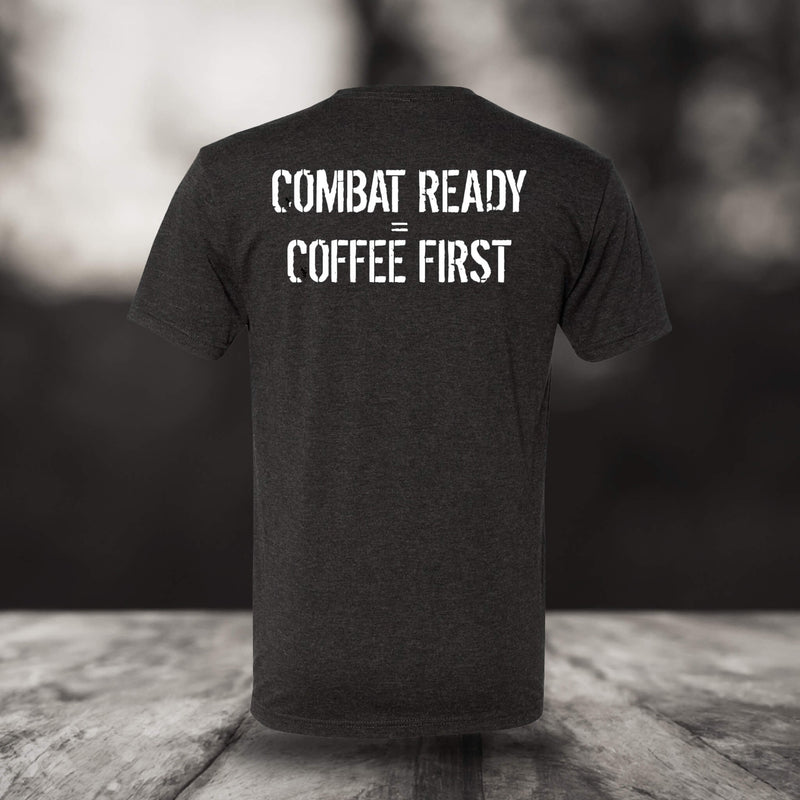 T-SHIRT STEEL POT - Combat Ready = Coffee First
